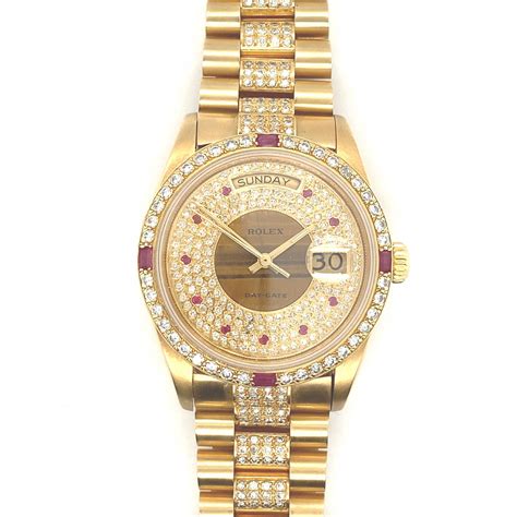 rolex day date gold diamond ruby|Rolex Day-Date diamond price.